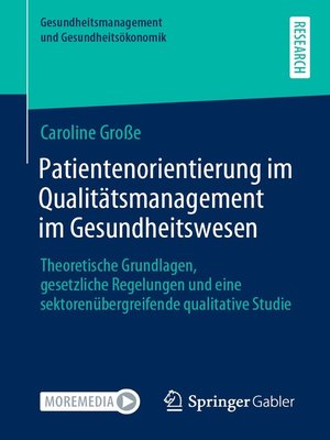 cover image of Patientenorientierung im Qualitätsmanagement im Gesundheitswesen